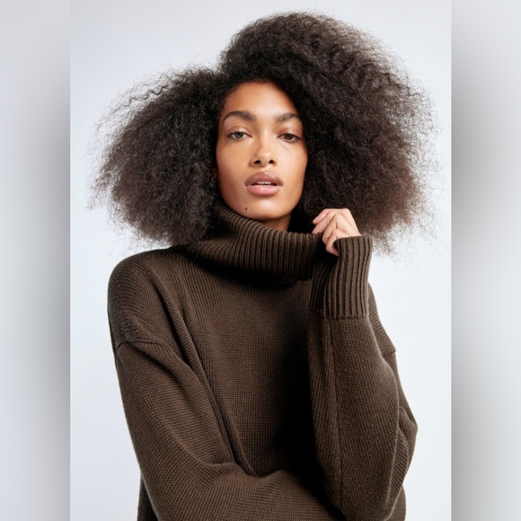 New Aritzia Babaton Nexus Cream 100% Merino Wool Turtleneck Size 2 - Picture 3 of 10